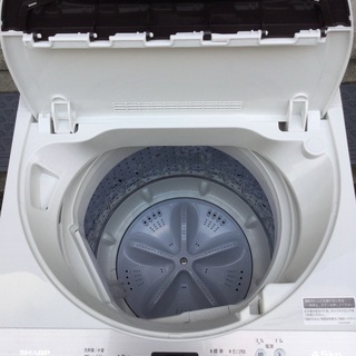 【RKGSE-596】特価！シャープ/SHARP/4.5kg/全自動洗濯機/ES-GE4B-C/中古/2018年製/当社より近隣地域無料配達