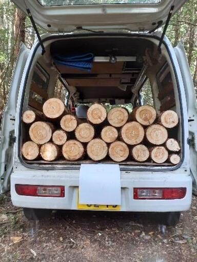 丹波産ひのき丸太(400kg)～薪、クイ、スウェーデントーチ、まな板、その他のDIY～