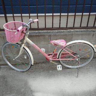 花柄の女の子の自転車