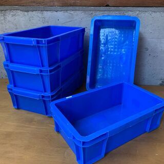 プラスティクコンテナBOX4.5L/青色/ 5個セット/外寸約3...