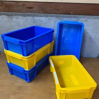 プラスティクコンテナBOX4.5L/黄色２個・青色３個の 5個セ...