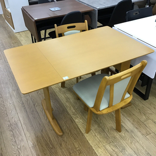 KJ-19【ご来店頂ける方限定】伸長式ダイニング3点セット ナチュラル キズ