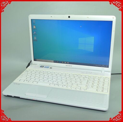 即使用可 白色 ノートパソコン Windows10 中古良品 15型ワイド SONY VAIO VPCEH37FJ 第2世代 i3 4GB 640GB DVDRW 無線 カメラ Office
