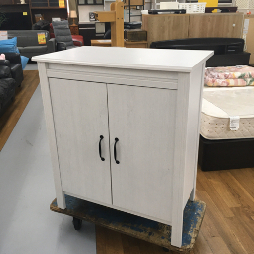 S184　IKEA　キャビネット　収納家具　ホワイト　幅80cm