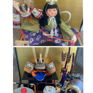 【無料】五月人形(寿山作)&兜等飾り【40年物】
