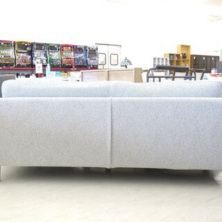 北海道/千歳市 2.5Pベンチソファ 布製 グレー系 幅約175×奥行約