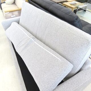 北海道/千歳市 2.5Pベンチソファ 布製 グレー系 幅約175×奥行約