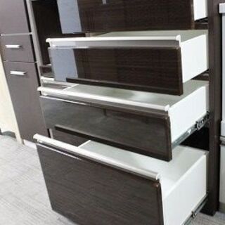 ニトリ キッチンボード ポスティア 幅100 ハイグロスブラウン ブルモーション レンジボード NITORI 食器棚 中古家具 店頭引取歓迎 R4226)