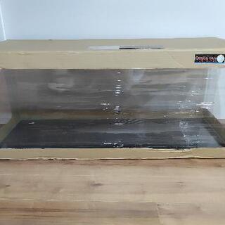 120×45×50　新品未使用　フランジ付き大型ガラス水槽