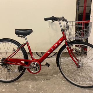 前後タイヤ・チューブ新品！】LEDオートライト 6段変速 26インチ自転車 