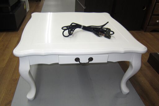 R215 こたつ テーブル 猫脚こたつテーブル 引出し付 75cm幅・正方形 美品