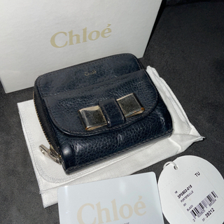 Chloe クロエ リリィ ２つ折り財 ラウンドファスナー リボ...