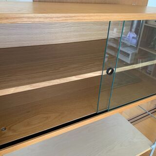 収納家具 【無印良品】スチールユニットシェルフ ガラス引き戸ボックス 