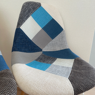 4脚セット イームズチェア リプロダクト パッチワーク ブルー