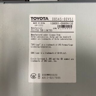 【中古品】トヨタ純正 ナビ NSZT-W62G CD/DVD/SD/Bluetooth/地デジ