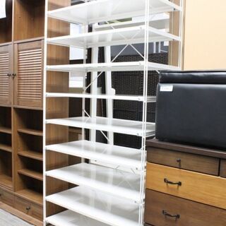 [引取歓迎@東京]無印 ユニットシェルフ 帆立 大サイズ スチールユニットシェルフ・追加用帆立・特大・ライトグレー | 無印良品