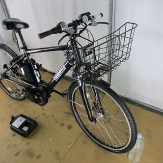 B500★整備済　走行少ない　中古電動自転車　YAMAHA　BRACE　ネイビー★　内装8段　12.8Ah【26インチ】