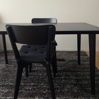 ダイニングテーブル, ブラック140x78 cmの画像