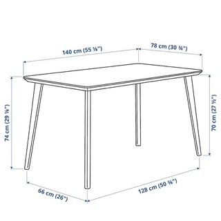 ダイニングテーブル, ブラック140x78 cm - 家具