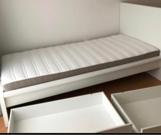 IKEA MALM 収納付きシングルベッド(値下げ中)美中古品