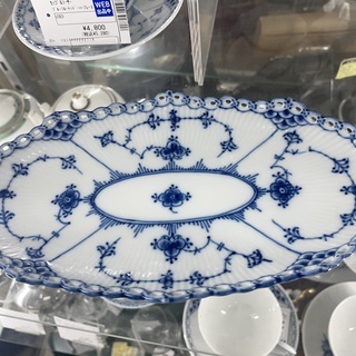 ROYAL Copenhagen ピックルディッシュ　ブルーフルーテッド・フルレース　未使用品　参考価格49500円