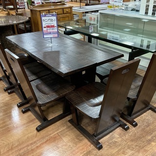 C1*17【ご来店頂ける方限定】和風ベンチダイニング7点セット