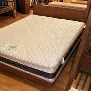 k450☆クイーンベッド☆ニトリ＋フランスベッド☆マットレス＋フレーム☆アジアン風フレーム☆近隣配達、設置可能