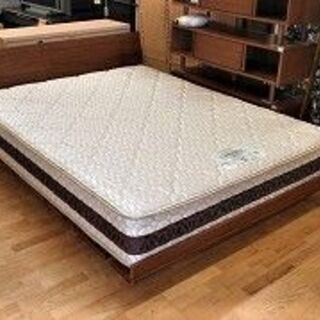 k450☆クイーンベッド☆ニトリ＋フランスベッド☆マットレス＋フレーム☆アジアン風フレーム☆近隣配達、設置可能