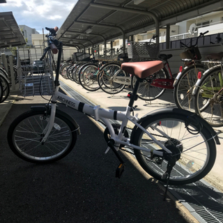【ネット決済】シマノ6段切替20インチ折りたたみ自転車