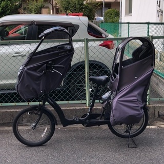 子供乗せ3人乗り自転車チャイルドシートレインカバー付き非電動