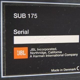 JBL サブウーファー SUB175 木目調 動作確認済み ジェービーエル