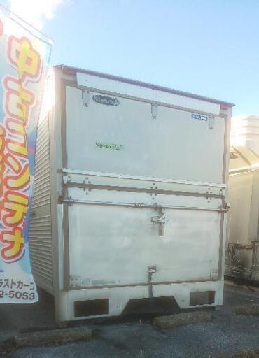 【香取市山之辺】ジャンク品 (横扉使用不可) No.AM-46 希少コンテナ 長さ約340cm×幅187cm×高さ213cmくらい 配送可 (株)トラストカーゴ