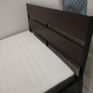 値下げ IKEA ダブルベッド3点セット 140×200 ベッド...