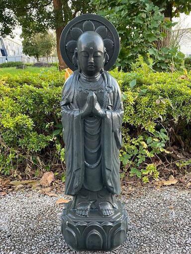 ◎大幅お値下げしました‼️ ① 逸品 貴重 石仏 お地蔵様 菩薩立像 仏像 ☆ 御影石道祖神手水鉢坪庭茶道石仏庭園オブジェ自然石天然石古民具造園灯篭水鉢茶庭盆栽古美術