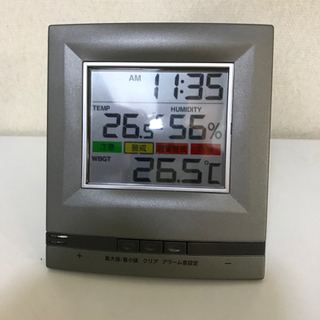 【値下げ】デジタル電波時計 温度計　湿度計　熱中症指数計