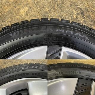 【DUNLOP WINTER MAXX WM01 185/65R15】スタッドレス【ホンダ フリード純正ホイール 15インチ 5.5J5HPCD114.3+50】バリ溝　(MTG140)クレジットカード QRコード決済可能