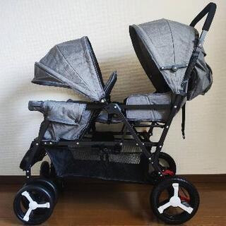 新品未使用】2人乗りベビーカー グレー