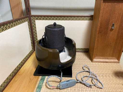 茶道　風炉(電気式）釜　セット