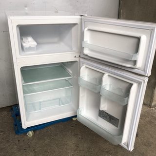2017年 2ドア冷凍冷蔵庫 90L 495×520×845mm 動作確認済 清掃済 LIMLIGHT - 家電