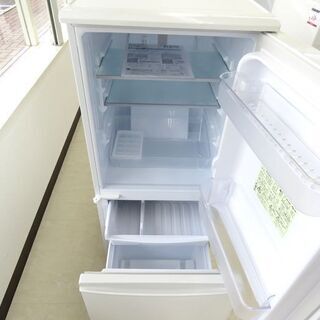 北海道/千歳市 SHARP/シャープ 2ドア冷蔵庫 SJ－D14DーW 2017年製 ホワイト