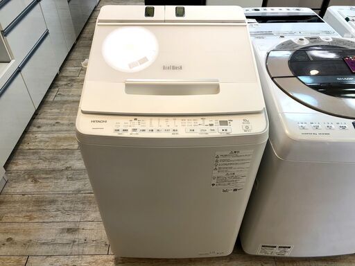 中古美品　HITACHI / 日立　2021年製　10kg全自動洗濯機　ビートウォッシュ　BW-X100G