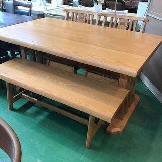 【愛品館八千代店】ニトリ　ベンチダイニング4点セット　②【愛八DN】