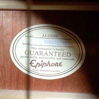 アコースティックギター Epiphone エピフォン GUARANTEED AJ-100BK アコギ 札幌 西野店