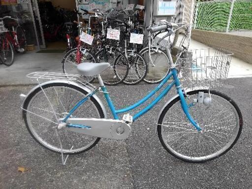 中古自転車3473 前後タイヤ新品！ 26インチ ギヤなし LEDオート