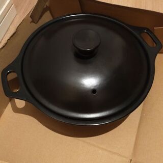 おしゃれな 土鍋  直径27センチ Shallow Pot