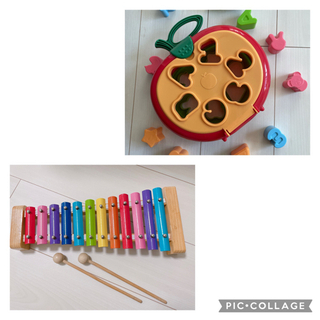 鉄琴　おもちゃ　りんごのパズル　