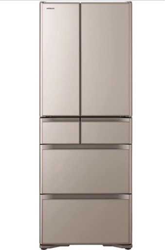 新品　日立　冷蔵庫 幅68.5cm 505L クリスタルシャンパン R-X51N XN 6ドア 観音開き 強化処理ガラスドア
