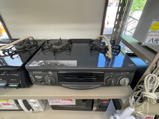 【リサイクルサービス八光　田上店　安心の1か月保証　配達・設置OK】Rinnai リンナイ ガステーブル ガスコンロ RTS-338WNCTS-L 都市ガス