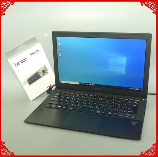 中古美品 軽量 薄型 ノートパソコン 新品爆速SSD フルHD 11.6型 SONY SVP112A16N 第4世代Core i3 4GB 無線 カメラ Windows10 Office