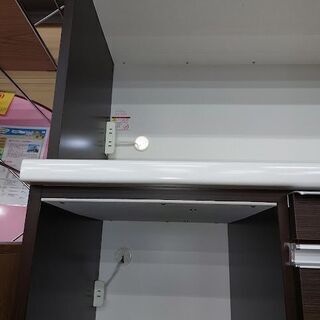 【愛品倶楽部柏店】　松田家具　Nクラッチレンジ　２枚スライド扉キッチンボード　ダークブラウン　食器棚　【問い合わせ番号　１５１-００７１８３　００２】